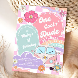 One Cool Dude Summer Party 1st Birthday Invitation Kaart