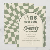 One Cool Dude: Uitnodiging voor de eerste verjaard (Voorkant / Achterkant)