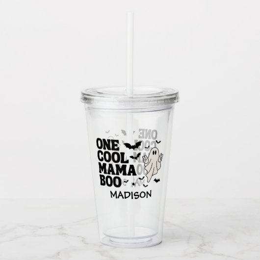 One Cool Mama Boo Halloween 1e verjaardag Acryl Drinkbeker (Voorkant)