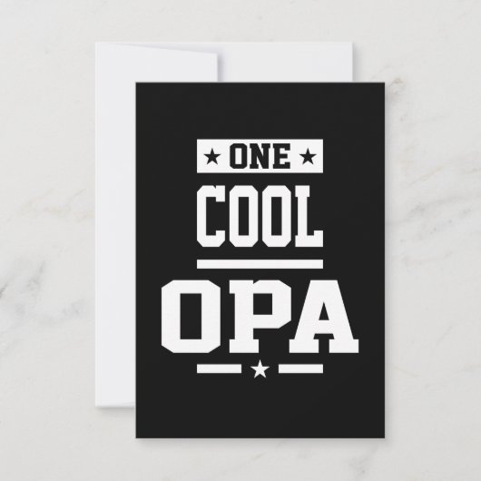 One Cool Opa T-shirt Gift RSVP Kaartje (Voorkant)
