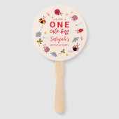 ONE Cute Bug Ladybug Birthday Party Photo Handwaaier (Voorkant)