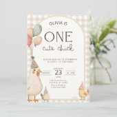 One Cute Chick Birthday This Chick is One Kaart (Staand voorkant)