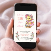 One Cute Chick Easter Themed 1st Birthday Party Kaart