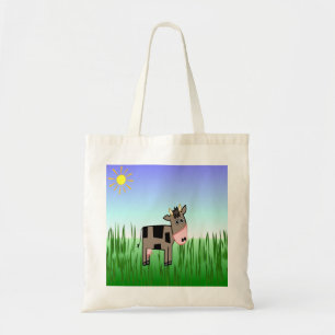 One Cute Chocolate Cow Designer Canvas tas
