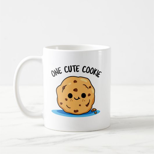 One Cute Cookie Funny Food Pun Koffiemok (Links)
