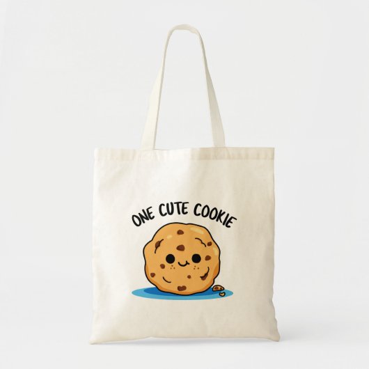 One Cute Cookie Funny Food Pun Tote Bag (Voorkant)