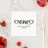 One Cute Hearts Script 1e Verjaardag Servet (Insitu)