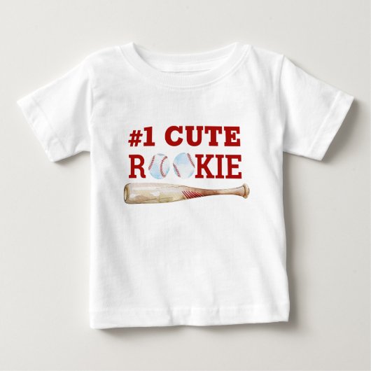 One Cute Rookie honkbal baby T-shirt  (Voorkant)