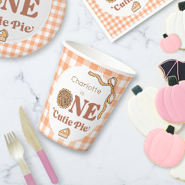 One Cutie Pie 1e Verjaardag Papieren Bekers