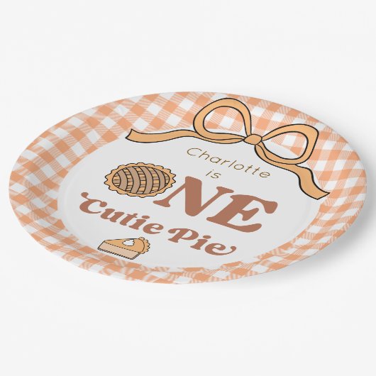 One Cutie Pie 1st Birthday Papieren Bordje (Gekanteld)