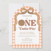 One Cutie Pie 1st Birthday Photo Invitation Kaart (Voorkant)