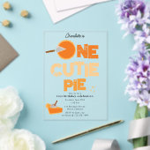 One Cutie Pie Invite 1st First Birthday Cute Acryl Uitnodigingen (Insitu (Huwelijk))