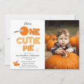 One Cutie Pie Invite 1st First Birthday Cute Photo Kaart (Voorkant)