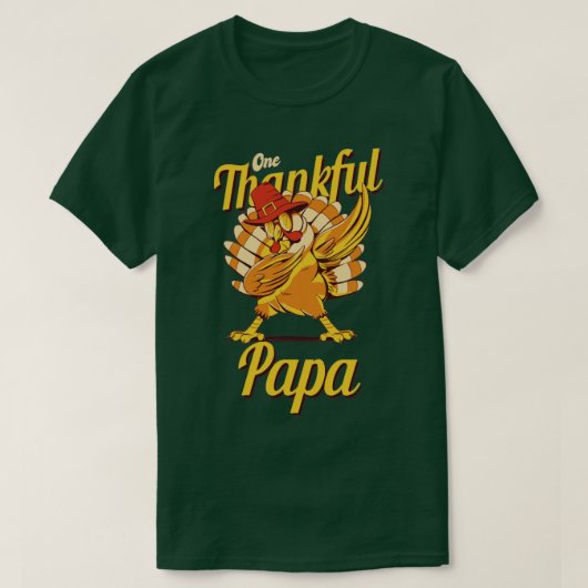 One Dankbare Papa Kalkoen Familie Matching Grappig T-shirt (Design voorkant)