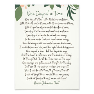 One Day At a Time Annie Johnson Flint Art Foto Afdruk
