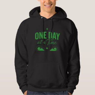 One Day At A Time Motiverende Typografie Zwart Hoodie