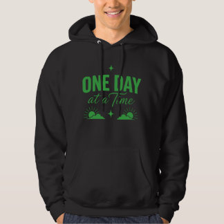 One Day At A Time Motiverende Typografie Zwart Hoodie