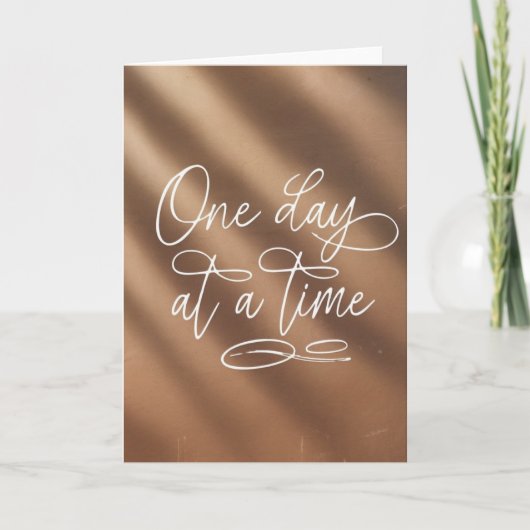 "One Day at a Time" Script Encouragement Card Kaart (Voorkant)