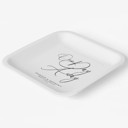 One Day Away Elegant Rehearsal Dinner  Papieren Bordje (Gebogen)