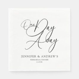 One Day Away Elegant Rehearsal Dinner Personalized Servet