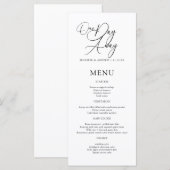 One Day Away Elegant Script Oefendiner Menu (Voorkant / Achterkant)