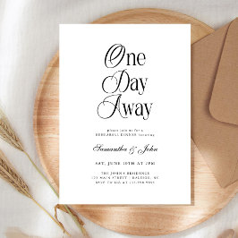 One Day Away Modern Chic Wedding Rehearsal Dinner Kaart