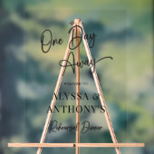 One Day Away Proefhuwelijksdiner Scripty Welkomstb Acryl Bord (Neutraal)