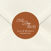 One Day Away Reheunion Dinner Elegant Terracotta Ronde Sticker