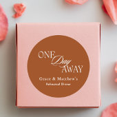 One Day Away Reheunion Dinner Elegant Terracotta Ronde Sticker