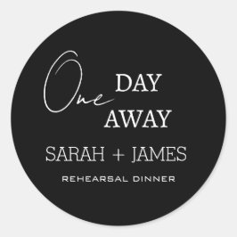 One Day Away repetitie diner minimalistisch zwart Ronde Sticker