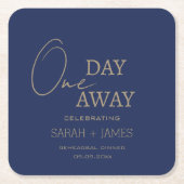 One Day Away Repetitie Diner Party Marine Wedding Kartonnen Onderzetters (Voorkant)