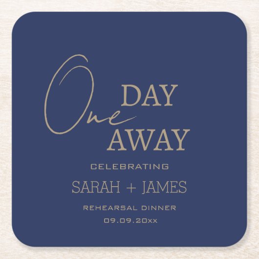 One Day Away Repetitie Diner Party Marine Wedding Kartonnen Onderzetters (Voorkant)