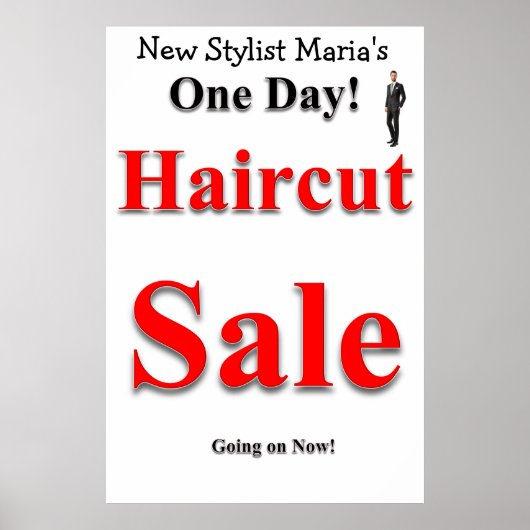 One Day Haircut Sale Beauty Salon Poster (Voorkant)