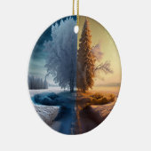 One day in winter keramisch ornament (Rechts)
