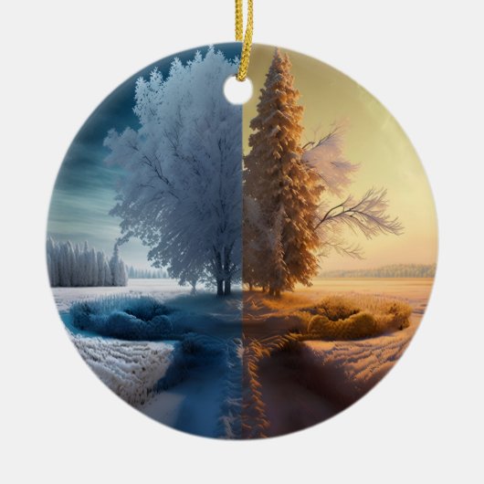 One day in winter keramisch ornament (Voorkant)