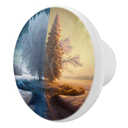 One day in winter keramische knop (Rechts)