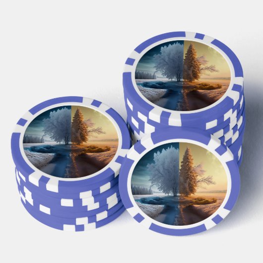 One day in winter poker chips (Opstapeling)