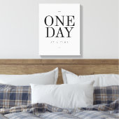 One Day Inspirating Sobriety Quote White Black Canvas Afdruk (Insitu (Slaapkamer))