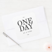 One Day Inspirating Sobriety Quote White Black Vierkante Sticker (Envelop)