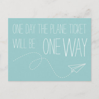 One Day The Plane Ticket Will Be One Way Postcard Briefkaart