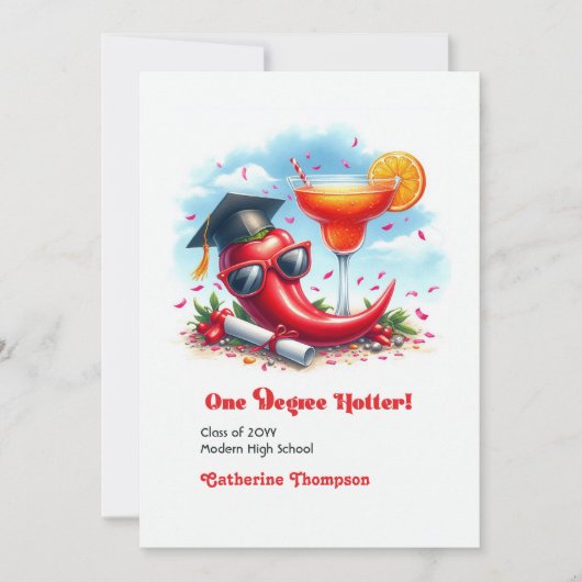 One Degree Hotter Afstuderen Foto Aankondiging (Voorkant)