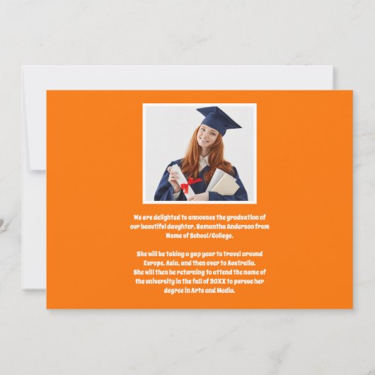 One Degree Hotter Retro 2 Foto Afstuderen Aankondiging (Achterkant)