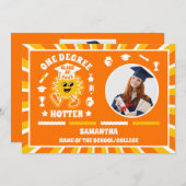 One Degree Hotter Retro 2 Foto Afstuderen Aankondiging (Voorkant / Achterkant)