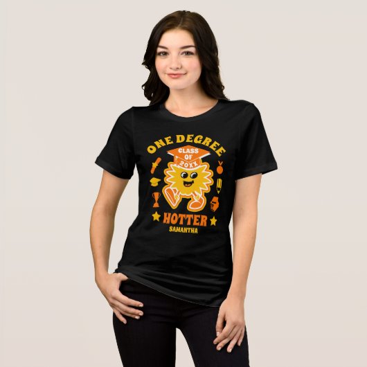 One Degree Hotter Retro Afstuderen Tri-Blend Shirt (Voorkant volledig)