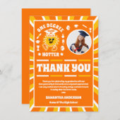 One Degree Hotter Retro Foto Afstuderen Bedankkaart (Voorkant / Achterkant)