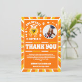 One Degree Hotter Retro Foto Afstuderen Bedankkaart (Staand voorkant)