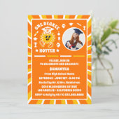 One Degree Hotter Retro Foto Graduation Party Kaart (Staand voorkant)