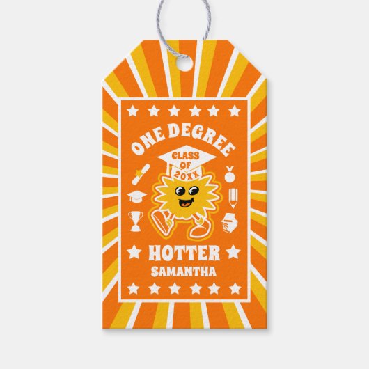 One Degree Hotter Retro Graduation Party Cadeaulabel (Voorkant)