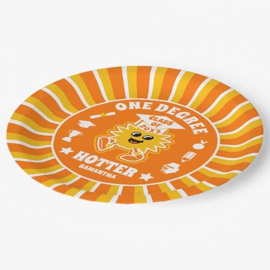 One Degree Hotter Retro Graduation Party Papieren Bordje (Gekanteld)