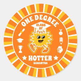 One Degree Hotter Retro Graduation Party Ronde Sticker